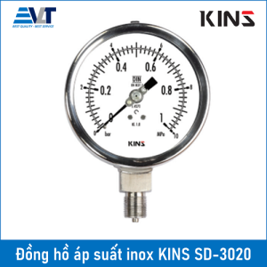 Đồng hồ đo áp suất, inox KINS