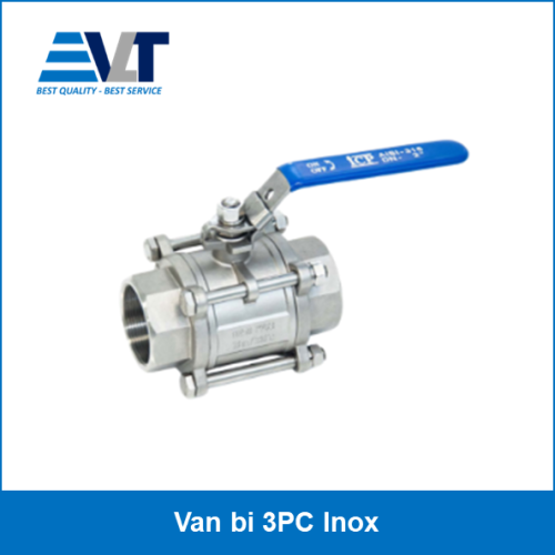 Van bi 3PC Inox nối ren