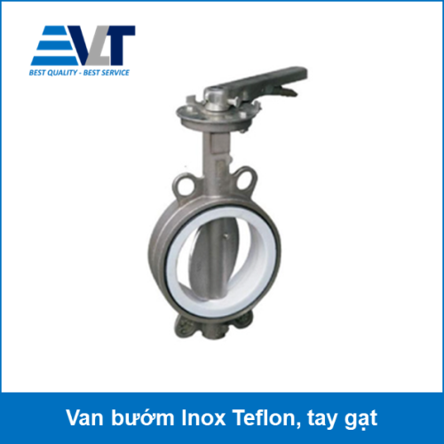 Van bướm Inox Teflon, tay gạt