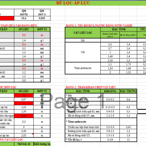 File tính toán bồn lọc áp lực