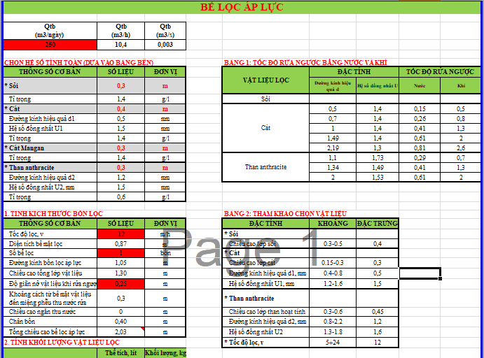File tính toán bồn lọc áp lực